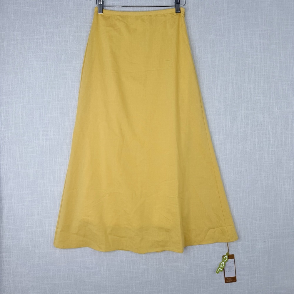 OGL Move Lyocell Linen Blend Maxi Flared Pull-On Skirt sunny Yellow Size XS